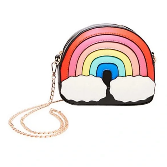 NWOT Betsey Johnson 🌈 Rainbow Crossbody Bag with Chain - Picture 11 of 11